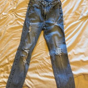Hollister Medium Blue Ripped Skinny Jeans